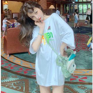 Loose-fit Embroidered Long T-shirt