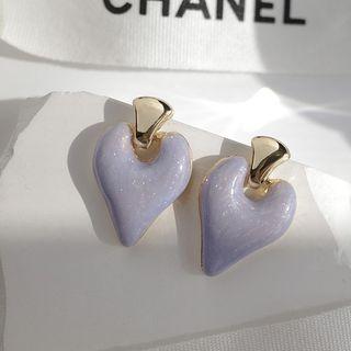 Heart Sterling Silver Ear Stud / Clip On Earring