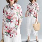 Print Long-sleeve Shirt Pink - F