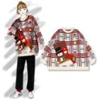 Applique Plaid Sweater