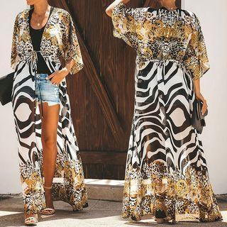 Print Light Jacket Earth Yellow & Black & White - One Size