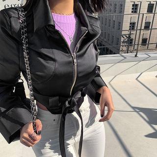 Tie-waist Zip-up Jacket