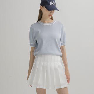 Pintuck Tennis Miniskirt