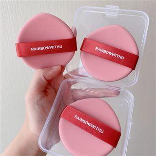 Powder Puff 3 Pcs - Pink & Box - Xl