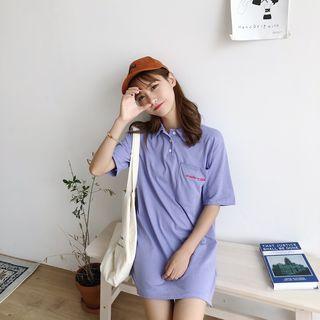 Pocketed Short-sleeve Polo Dress