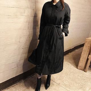 Raglan-sleeve Mac Coat With Sash