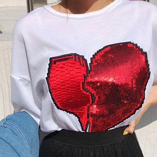 Sequined-detail Loose-fit Top