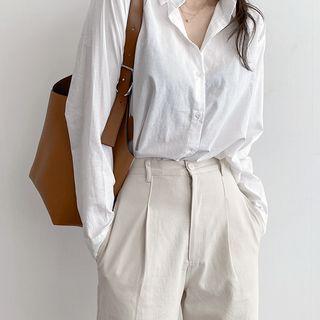 Pleated-back Cropped Shirt