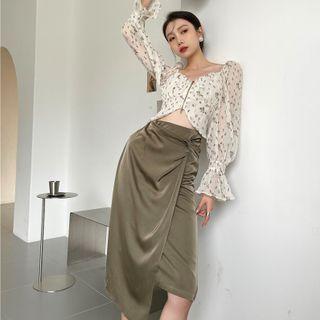 Asymmetrical High-waist Pencil Skirt