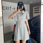 Short-sleeve Cutout Mini Polo Dress