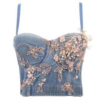 Floral Denim Camisole Top