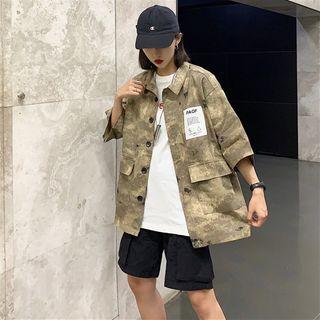 Front-pocket Camouflage Short-sleeve Casual Shirt