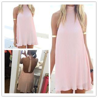 Halter Cutout-back Cocktail Dress