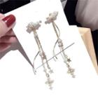 Faux Pearl Fringed Drop Earring 1 Pair - Silver Needle - Gold - One Size