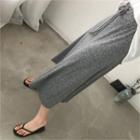 Drawcord-waist A-line Long Skirt