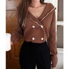 Double-breasted Cardigan Brown - One Size