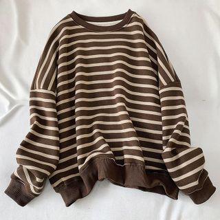 Striped Sweatshirt Stripes - Coffee - One Size
