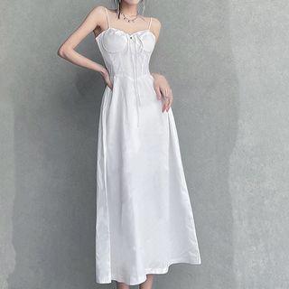 Spaghetti Strap Midi A-line Corset Dress