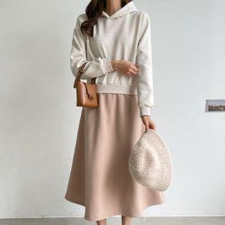 Inset Napped Hoodie Long Skirt