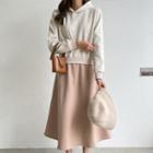 Inset Napped Hoodie Long Skirt