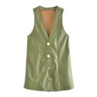 Sleeveless Button-up Faux Leather Mini Dress