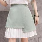 Mock Two-piece A-line Skirt
