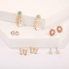 5-pair Set: Alloy Earring (assorted Designs) 8135 - One Size