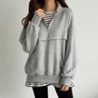 Zip-front Kangaroo-pocket Front Top