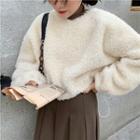 Fleece Pullover / Pleated Midi Skirt