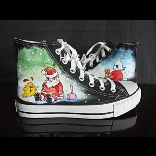 Santa Claus High-top Canvas Sneakers