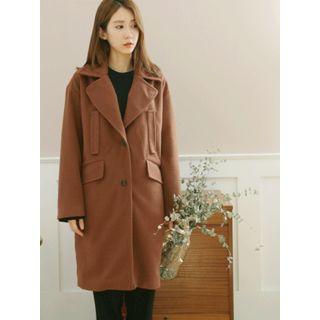 Wide-lapel Single-breasted Coat