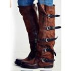 Buckle-accent Panel Long Boots