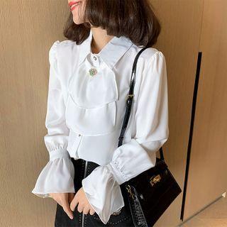 Jabot Bell-sleeve Blouse