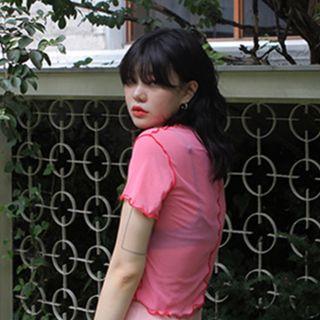 Short-sleeve Lettuce Edge Crop T-shirt