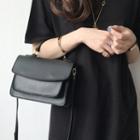 Faux-leather Flap Mini Satchel