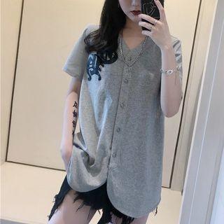 Short-sleeve Printed Baseball Shirt