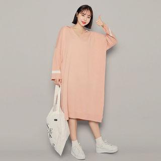 Sailor-collar Loose-fit Knit Dress