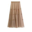 Ribbon Midi A-line Mesh Skirt