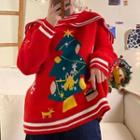 Sailor Collared Jacquard Sweater