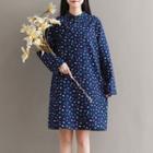 Long-sleeve Patterned Qipao Dress