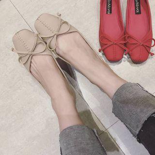 Bow Accent Square-toe Flats