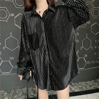 Glitter Striped Shirt Stripe - Black - One Size