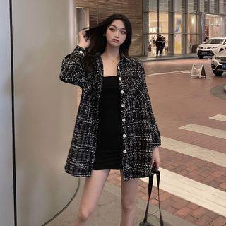 Tweed Buttoned Jacket Black - One Size