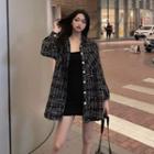 Tweed Buttoned Jacket Black - One Size