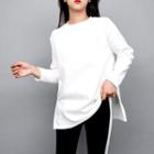 Long-sleeve Slit-hem Cotton Pullover