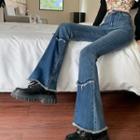 Fringe Trim Flared Jeans