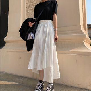Asymmetrical Hem Chiffon A-line Skirt