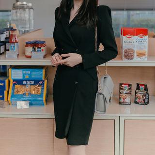 Notched-lapel Double-breasted Coatdress