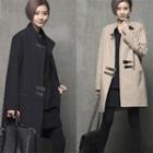 High-neck Buckle-closure Coat