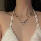 Bamboo Alloy Necklace Silver - One Size